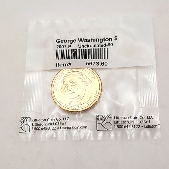 2007 P George Washington Dollar Uncirculated 60 NWT - Picture 1 of 5